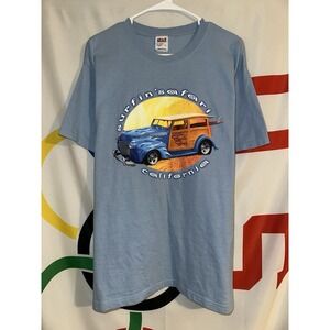Vintage Beach Boys Surfin Safari California T Shirt  Large Anvil Baby Blue 90s